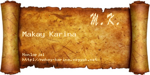 Makay Karina névjegykártya